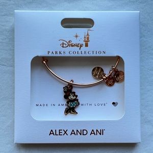 NWT Alex and Ani Disney Parks Collection Rose Gold Minnie Mouse Bangle Bracelet